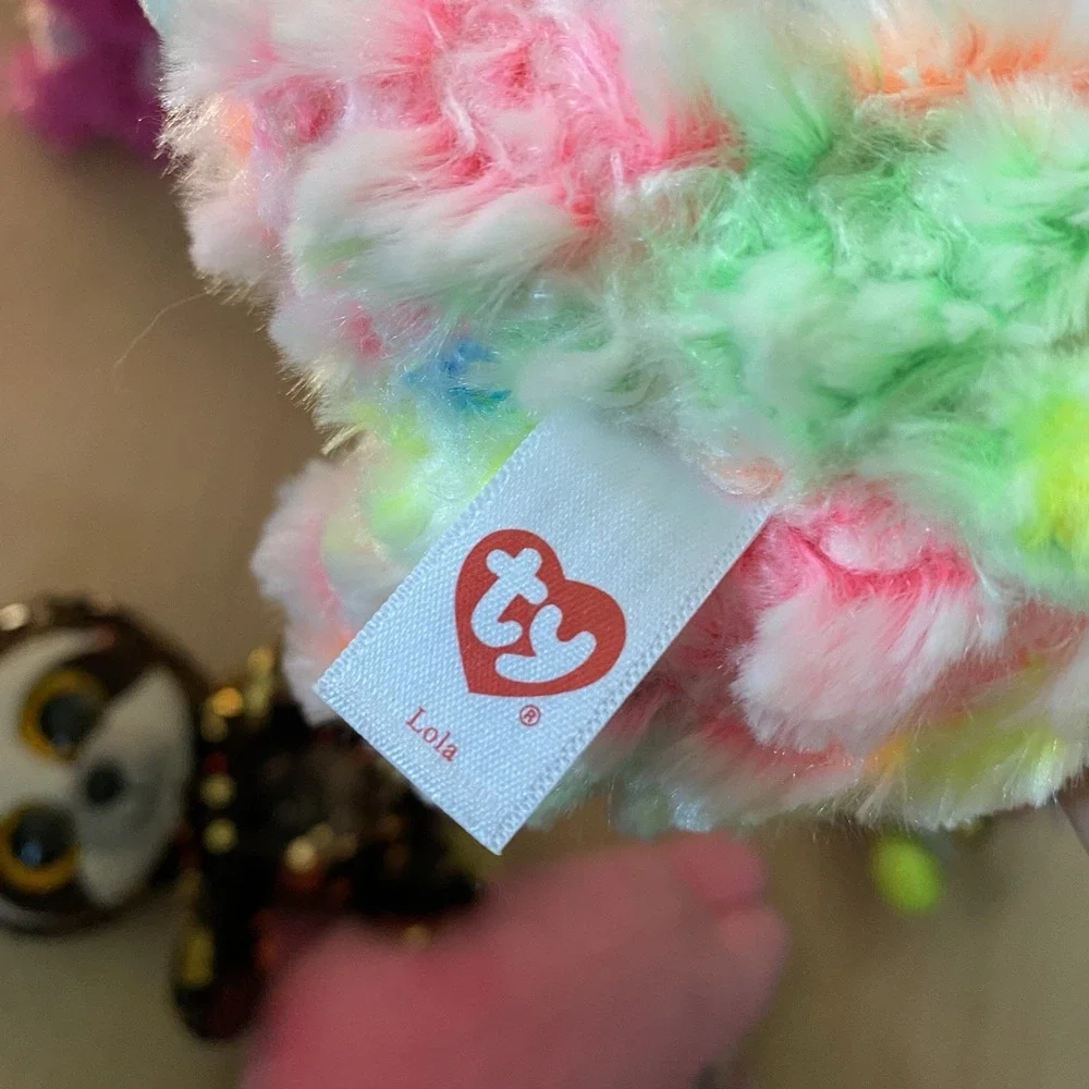 Lot of Ty Beanie Boos Collectibles Plush Sequin Set of 6 Sloth Unicorn Llama Dog